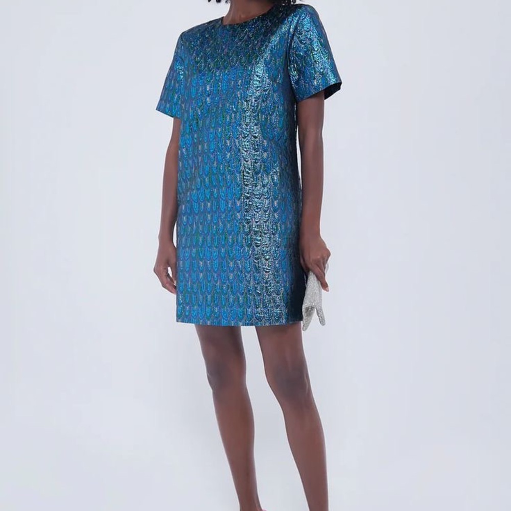 Pavo Jacquard Pomander Place Mini Dress